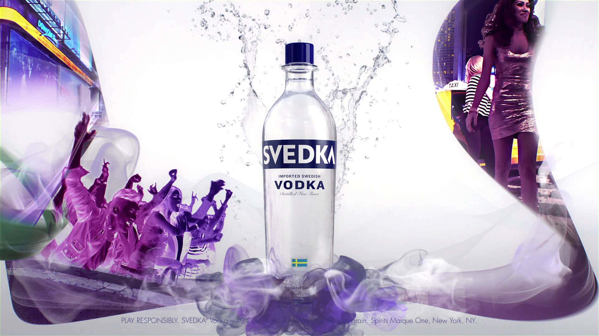 Svedka Swedish Vodka Purple Themed Digital Art Poster Wallpaper