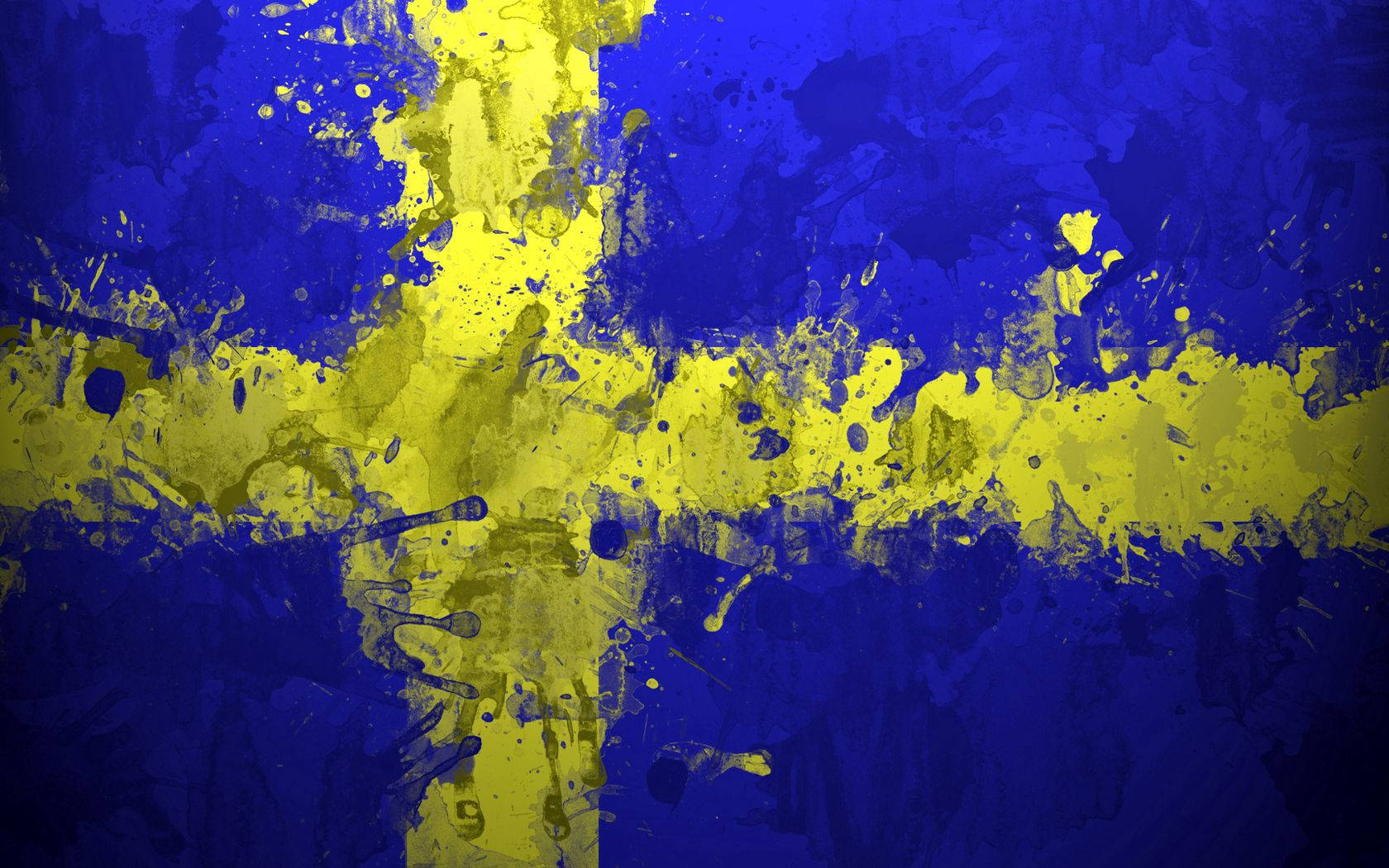 Sverige Malet Flag Wallpaper