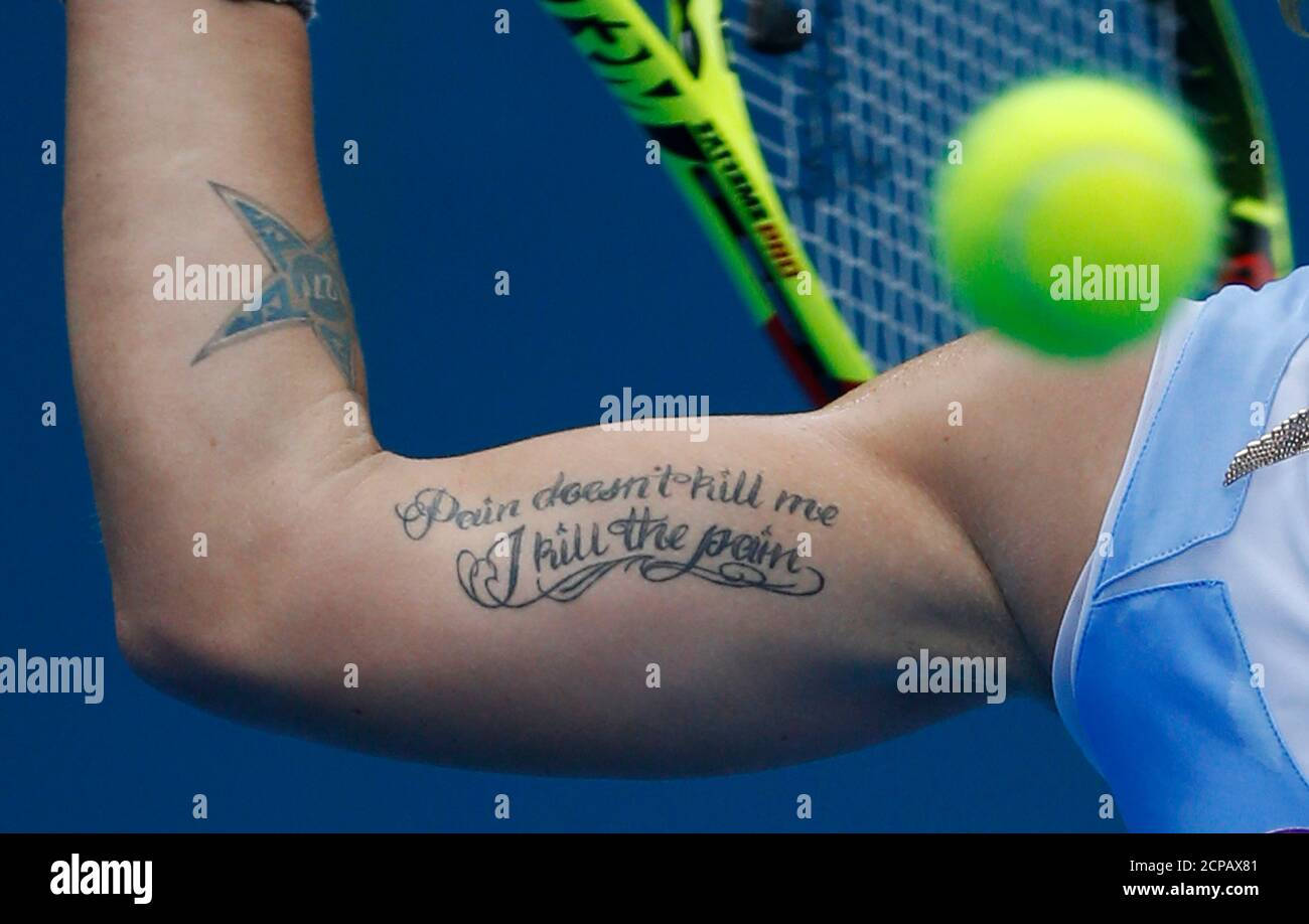 Close-up view of Svetlana Kuznetsova's Arm Tattoo Wallpaper