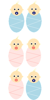Swaddled Babies Illustration PNG