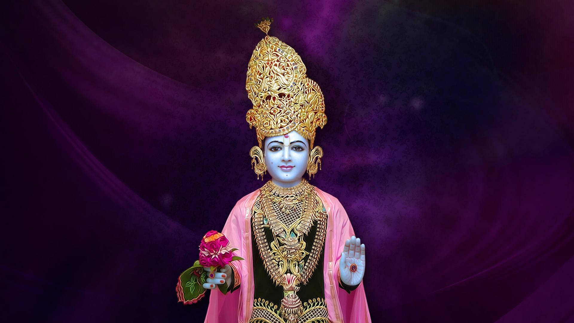Swaminarayan Covered In Jewelry Wallpaper