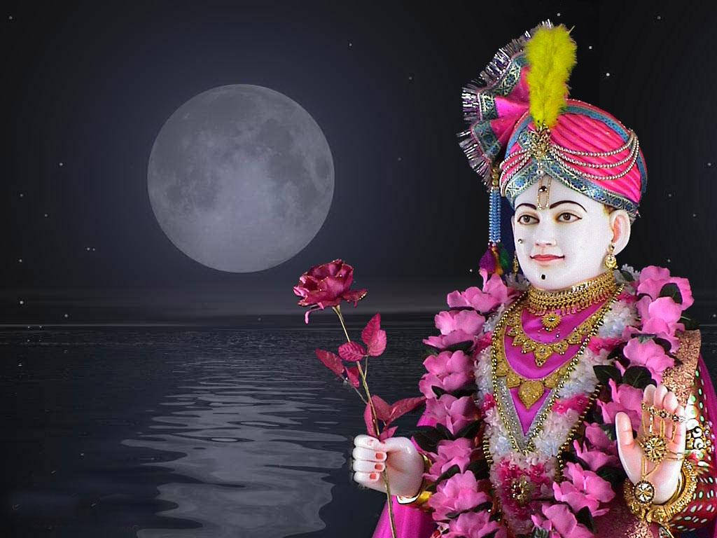 Swaminarayan Moonlighting: Lysende stjerner skinner på en mørk nat. Wallpaper