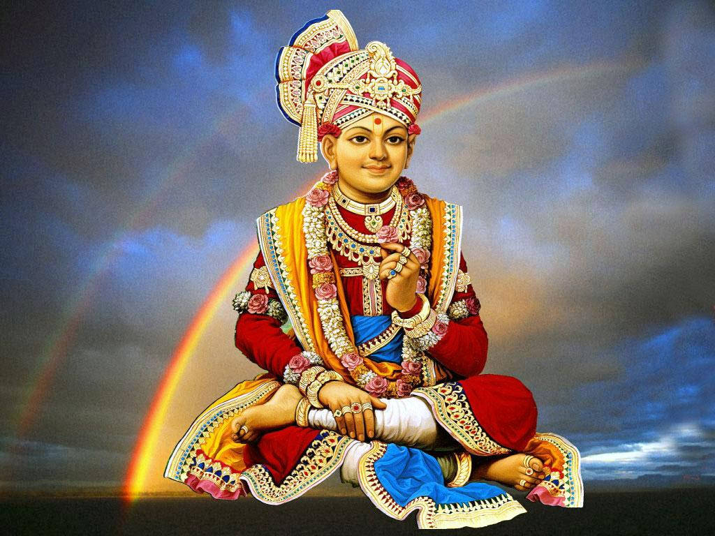 Swaminarayansentado Con Un Cielo Nublado. Fondo de pantalla
