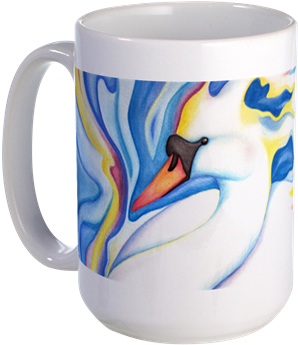 Swan Art Coffee Mug PNG