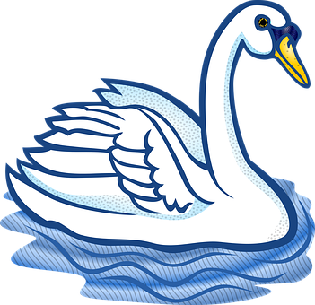 Swan Illustration Vector Art PNG