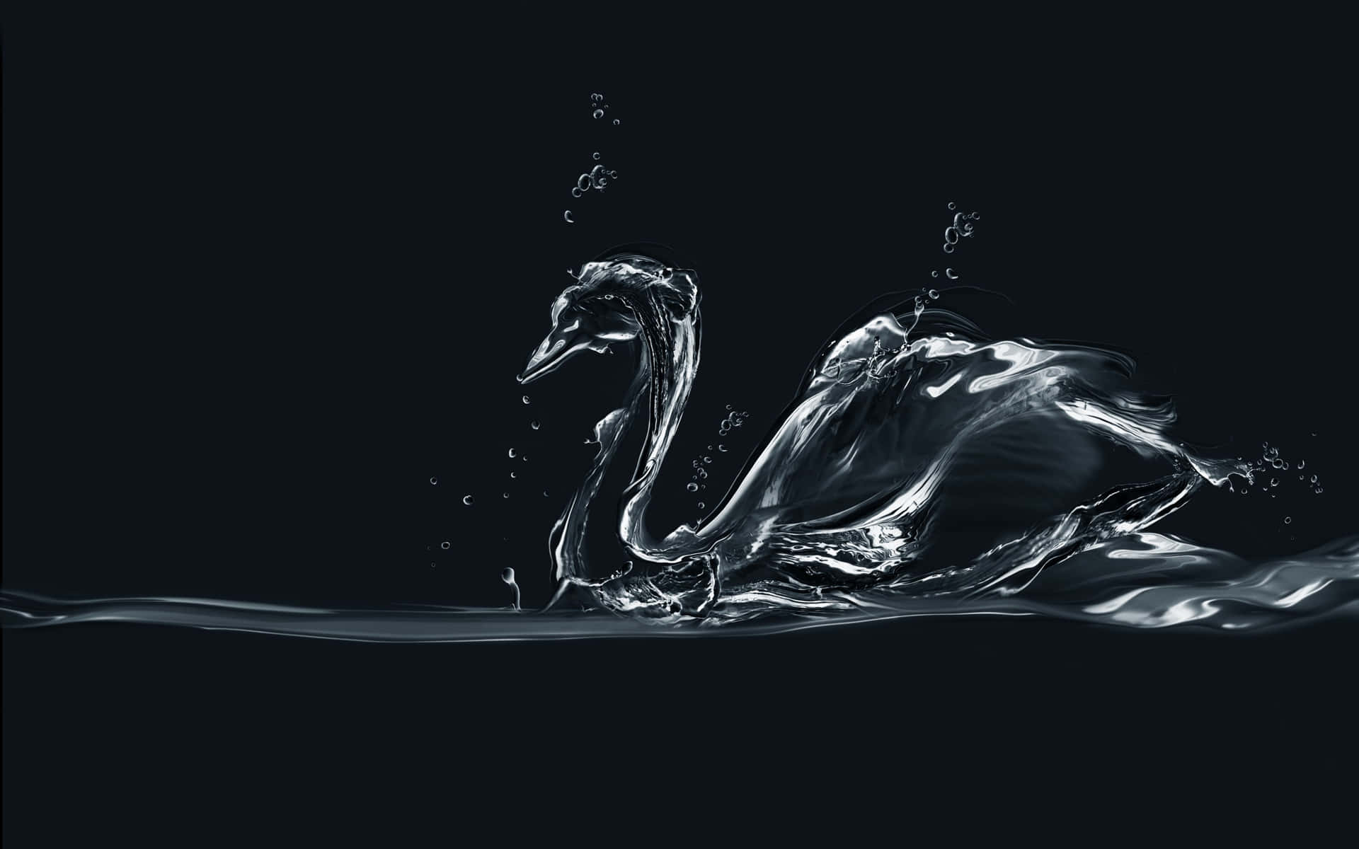 Swan Madeof Water Sculpture Wallpaper