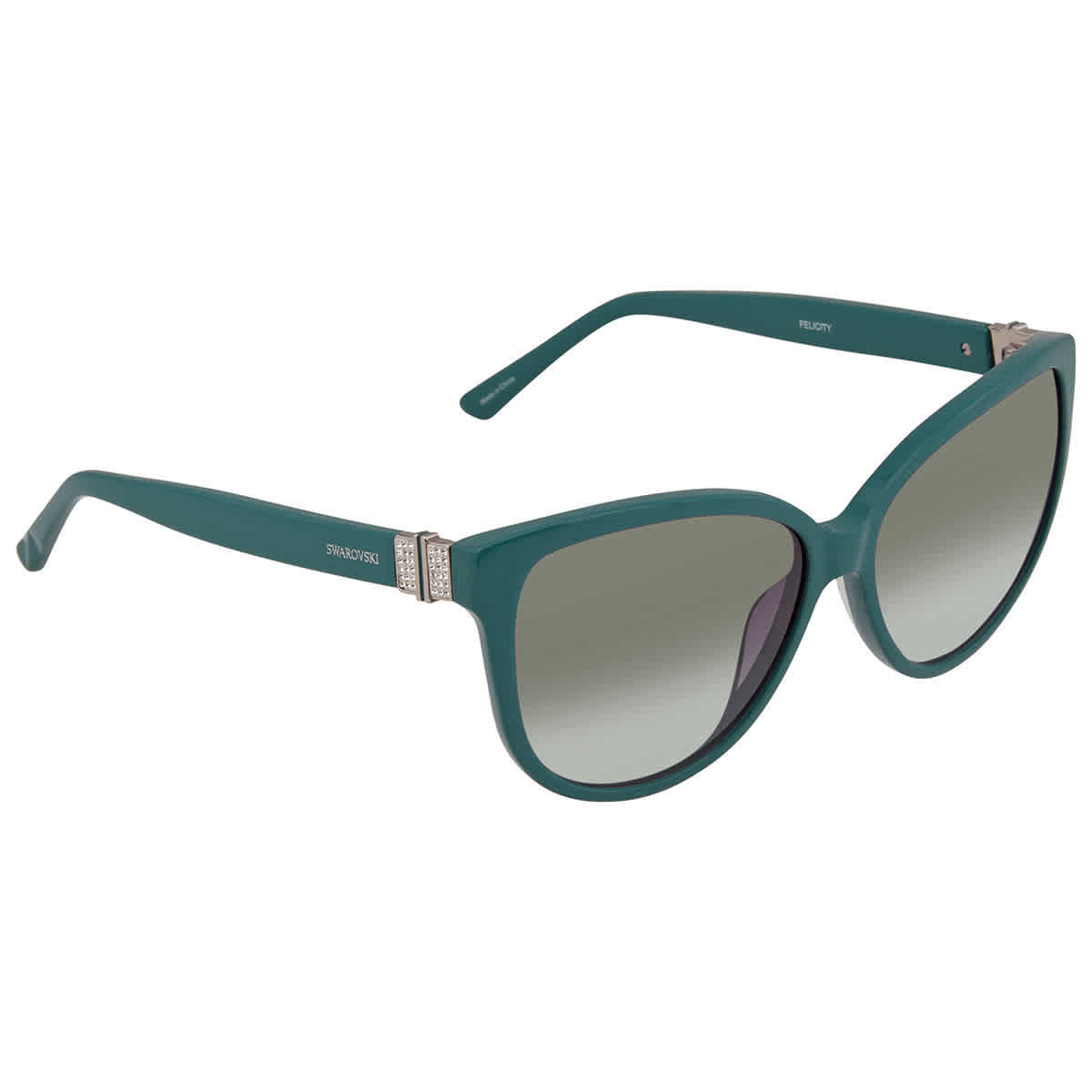 Sunglasses, Oval shape, Pavé, SK0340 32N, Green | Swarovski