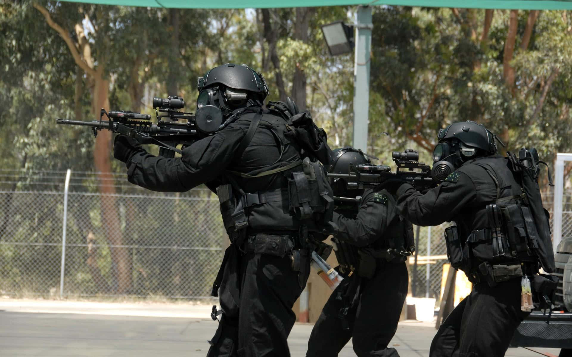 "The Swat Unit at the Ready" Wallpaper