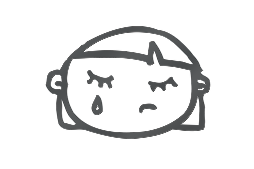 Sweating Cartoon Face Outline PNG