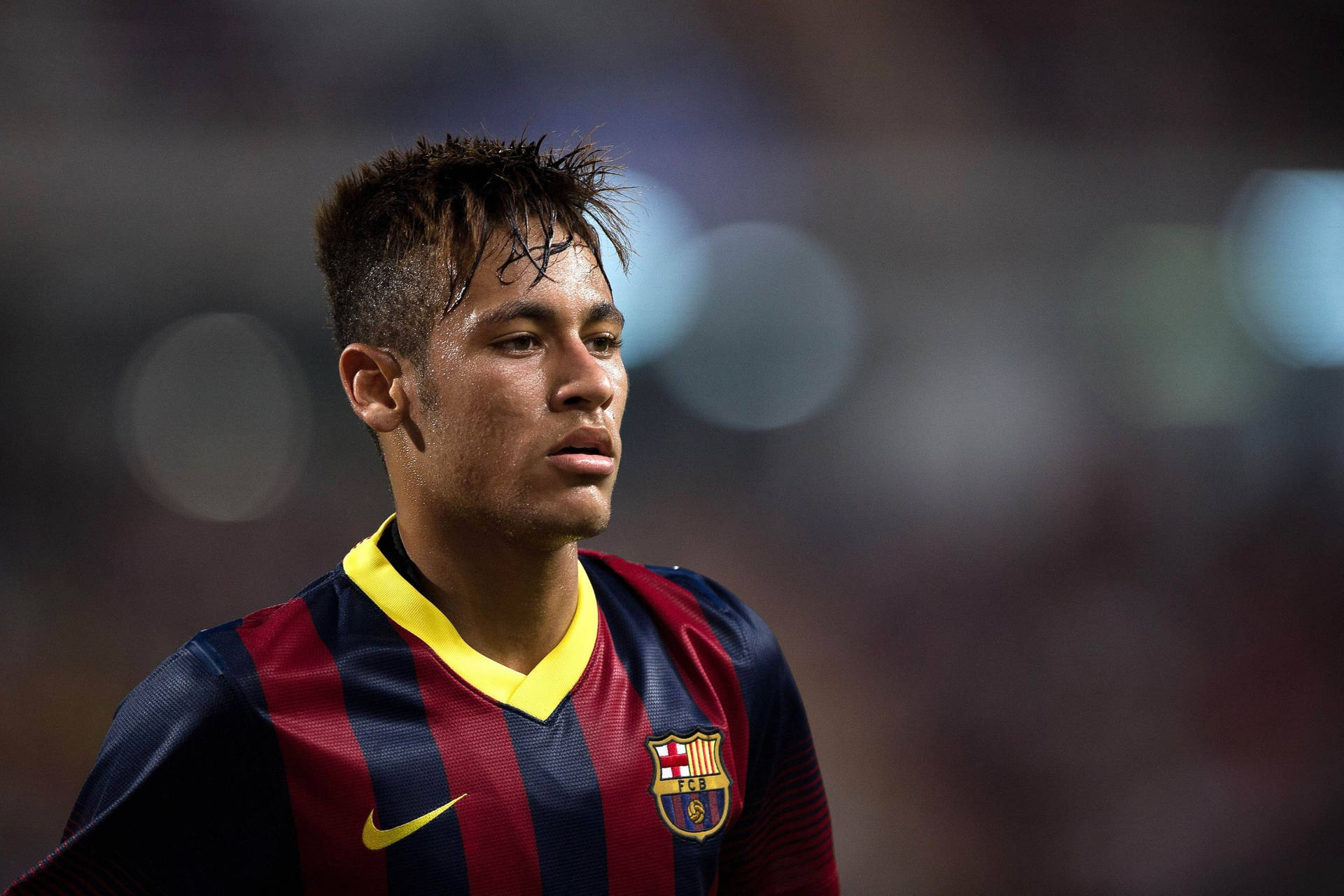 Jugadorde Fútbol Neymar Sudando En 4k. Fondo de pantalla