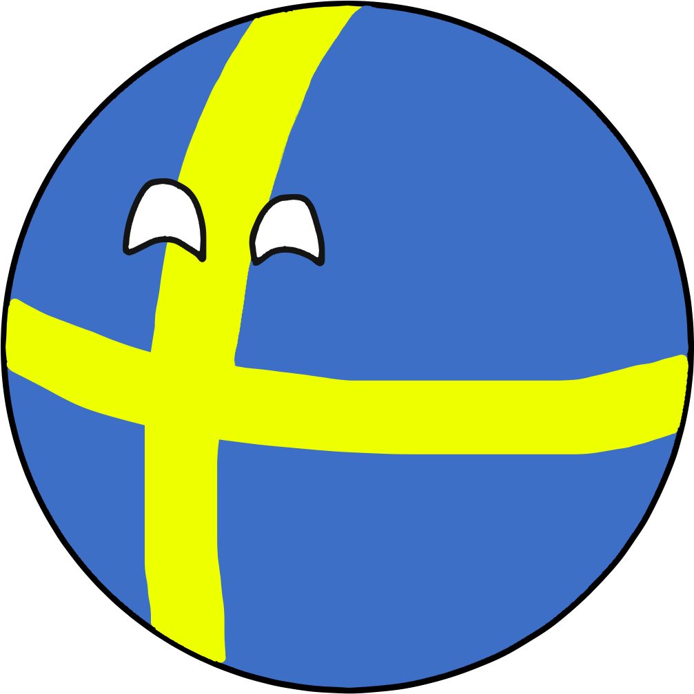 Sweden Flag Circle Character Illustration PNG
