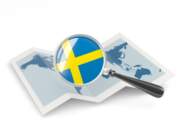 Sweden Flag Magnifying Glass Map PNG