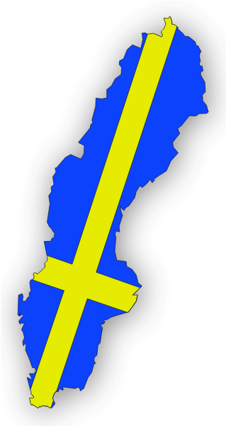 Sweden Flag Map Outline PNG