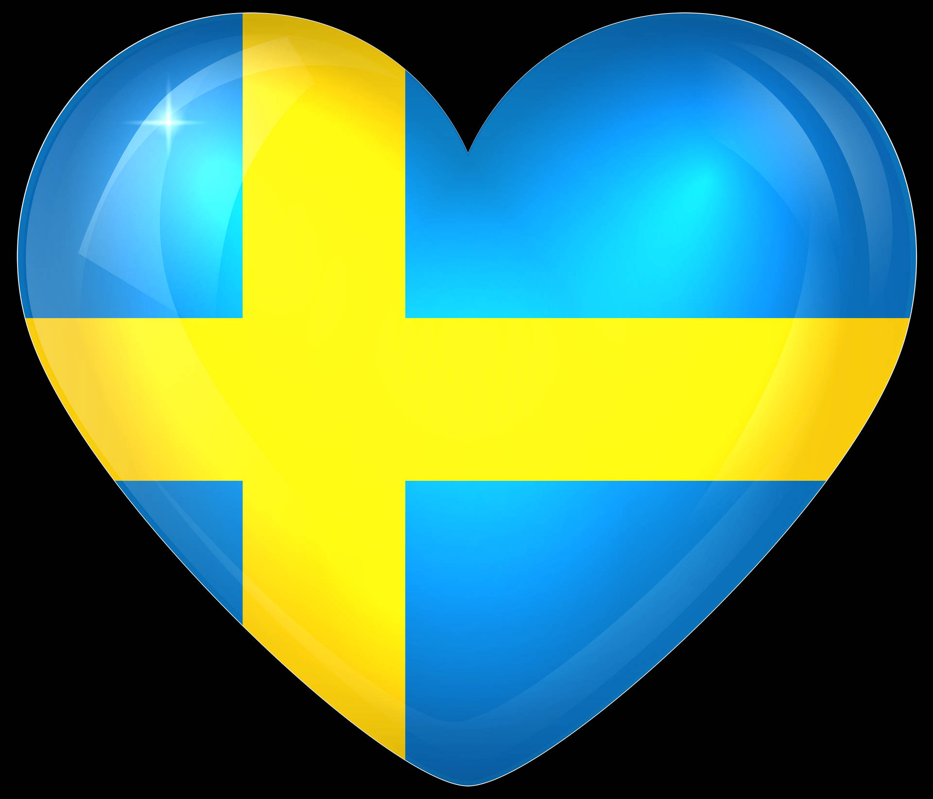 Bandeirado Coração Da Suécia. Papel de Parede