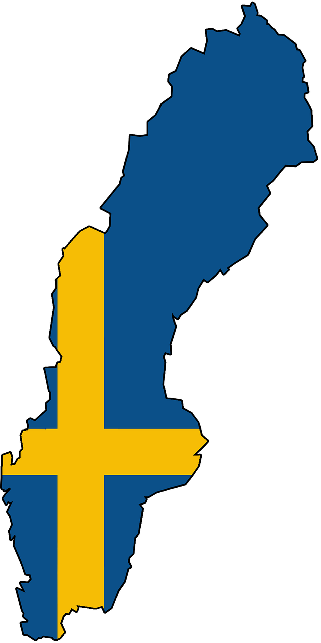 Sweden Map Outlinewith Flag PNG