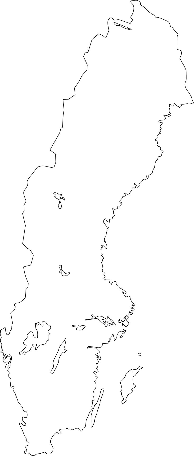 Sweden Outline Map PNG