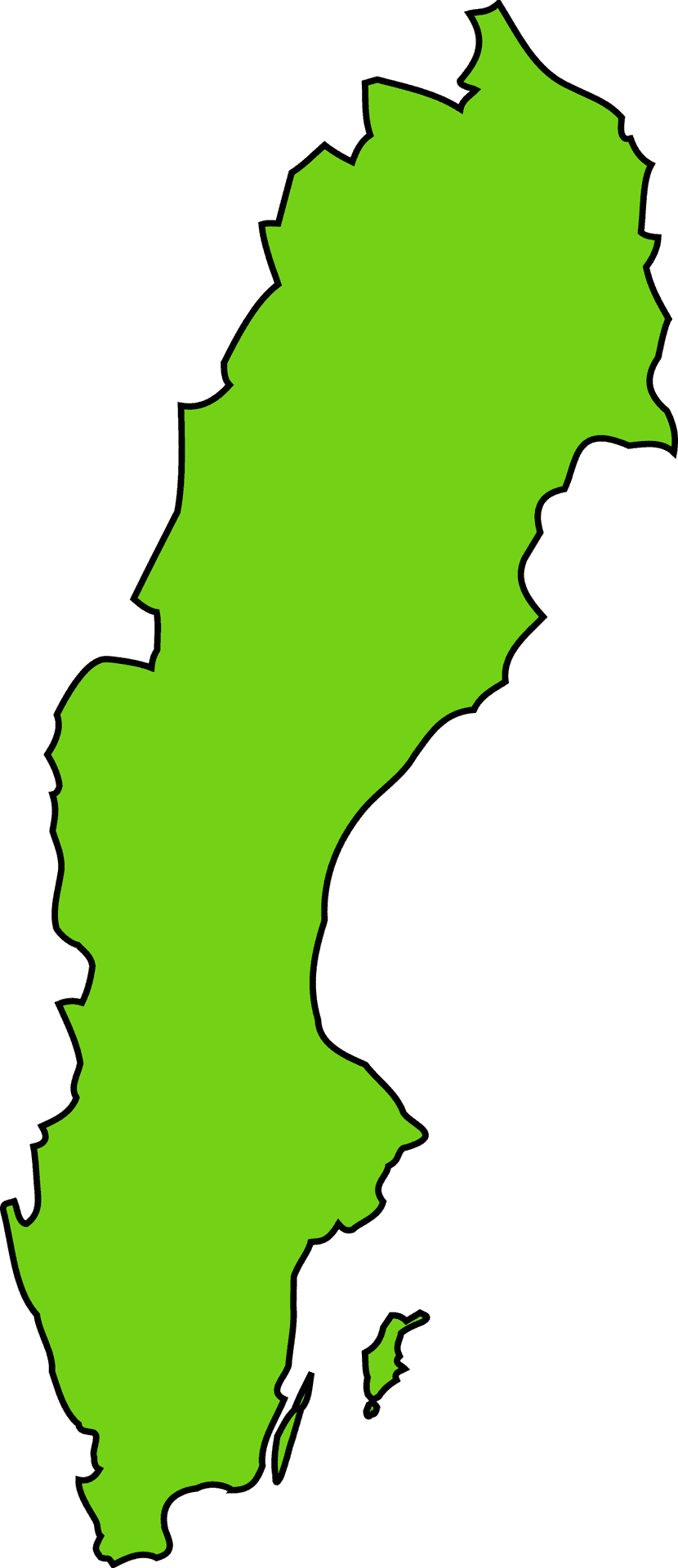 Sweden Outline Map PNG
