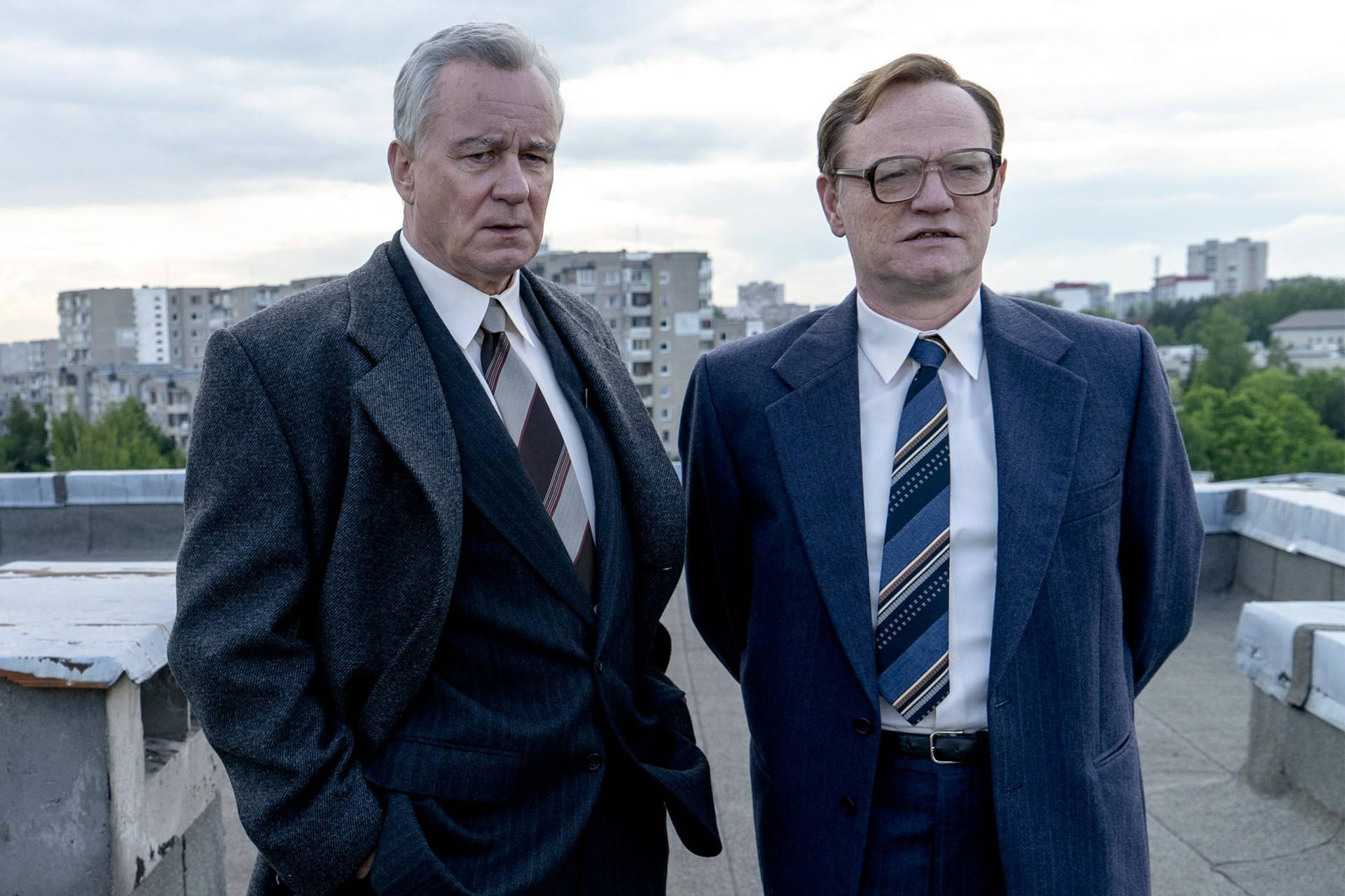 Svenske skuespiller Stellan Skarsgård Chernobyl stostillbillede tapet Wallpaper