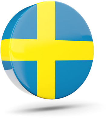 Swedish Flag Badge3 D Render PNG