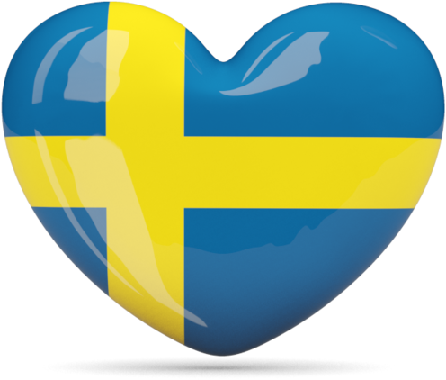 Swedish Flag Heart Emblem PNG