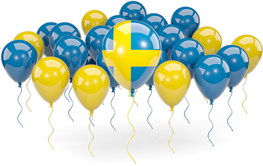 Swedish Flag Themed Balloons PNG