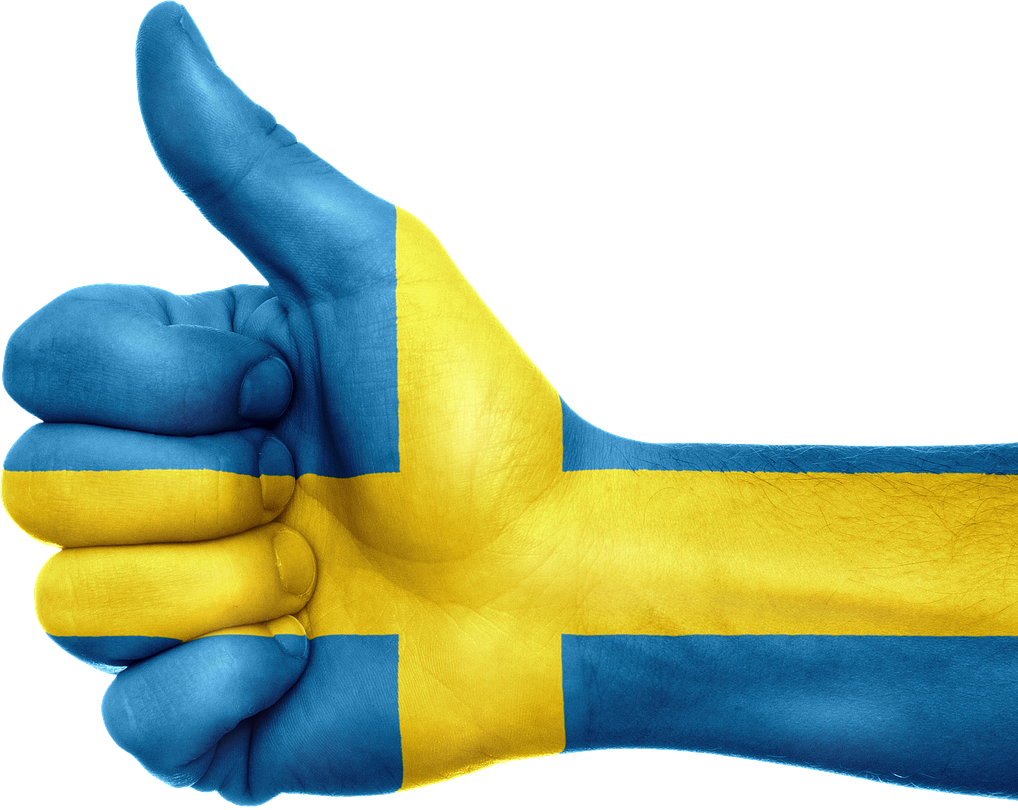 Swedish Flag Thumbs Up PNG