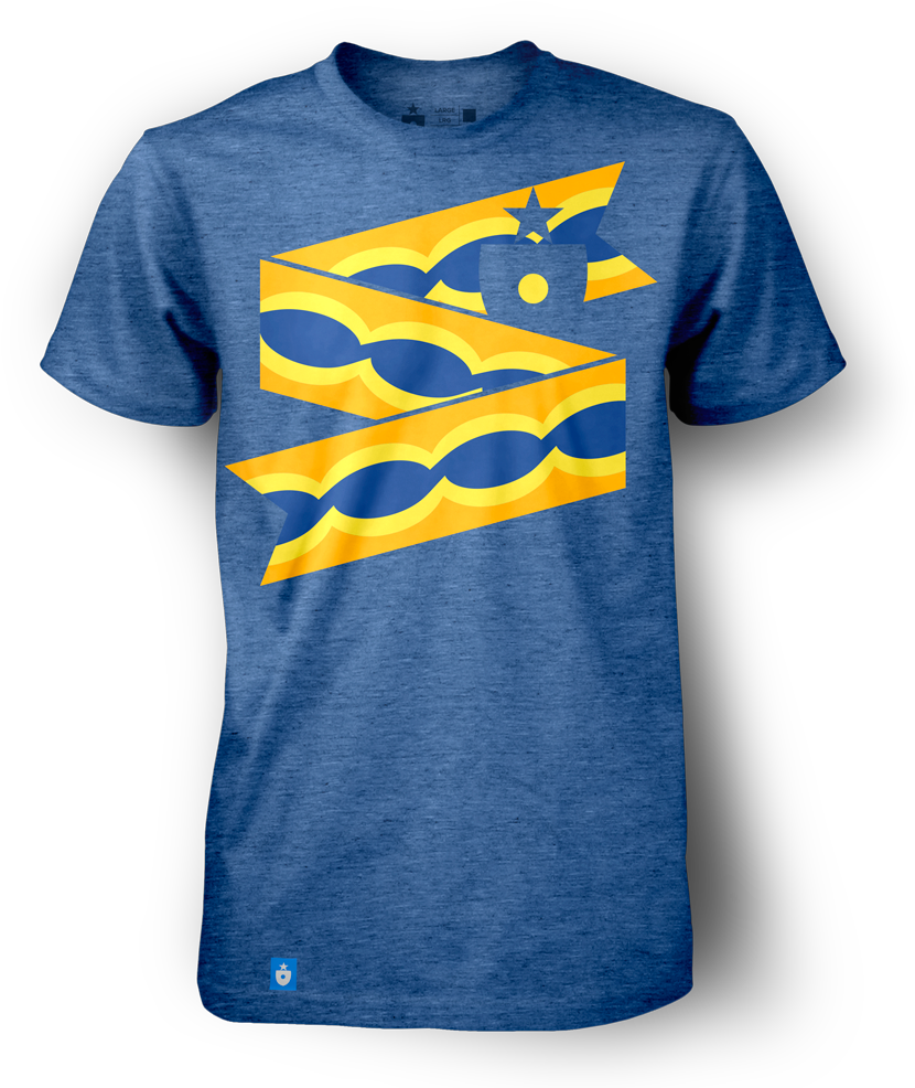 Swedish Flag Waves T Shirt Design PNG