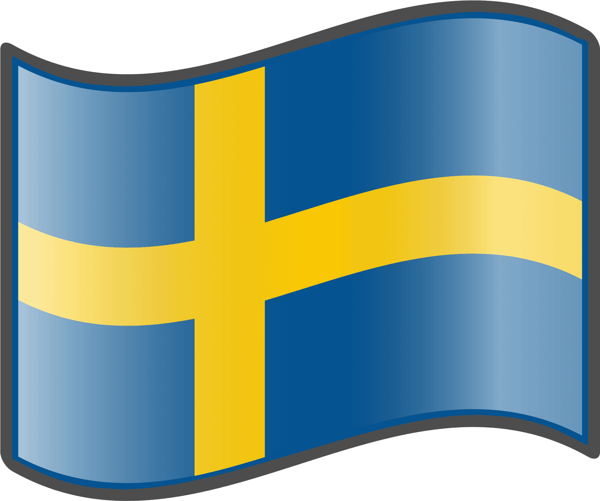 Swedish Flag Waving Graphic PNG