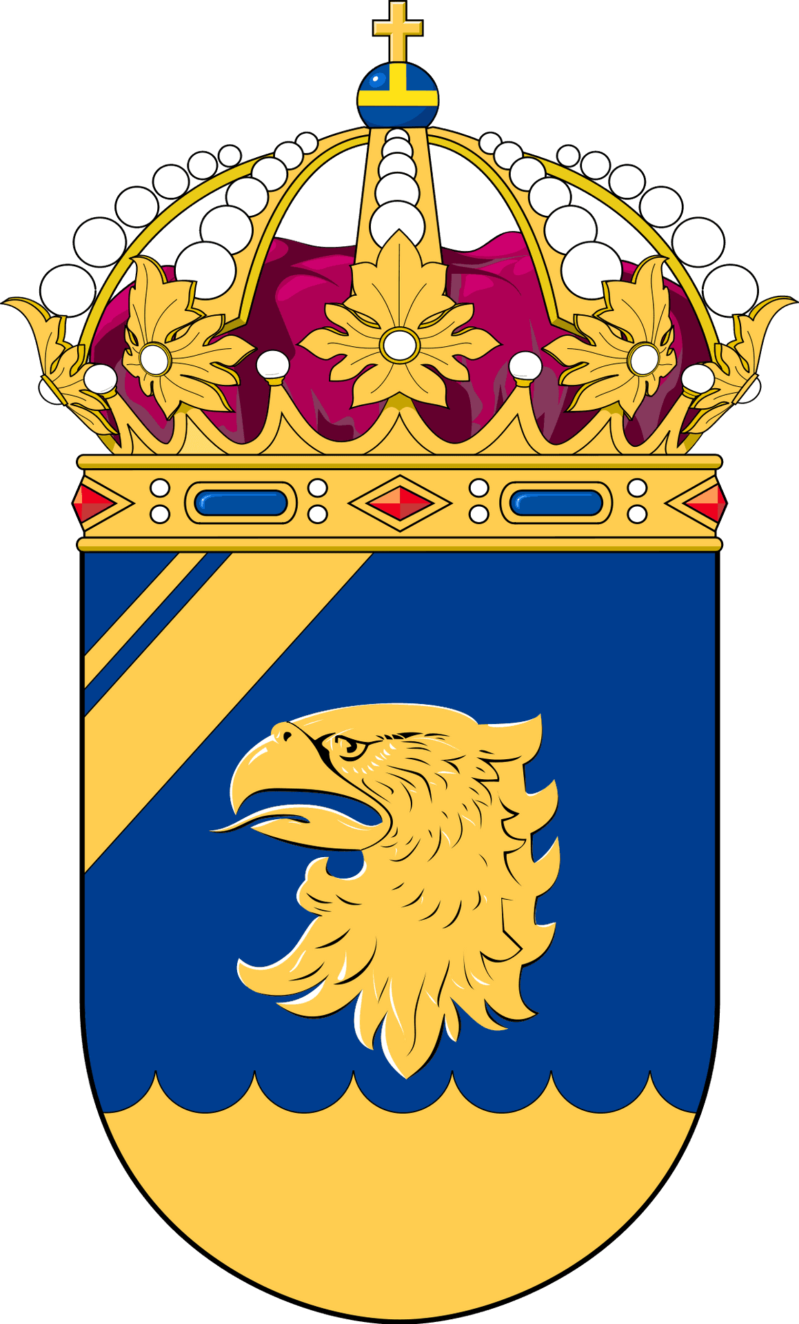Swedish_ Coat_of_ Arms_ Shield_with_ Crown PNG