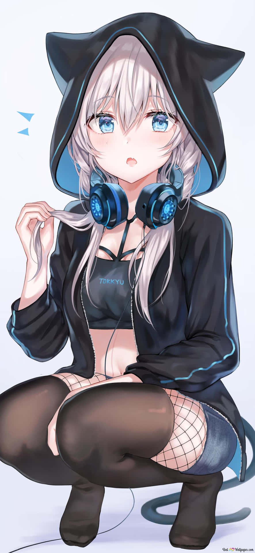 Sweet Anime Cute Girl Headphone Wallpaper