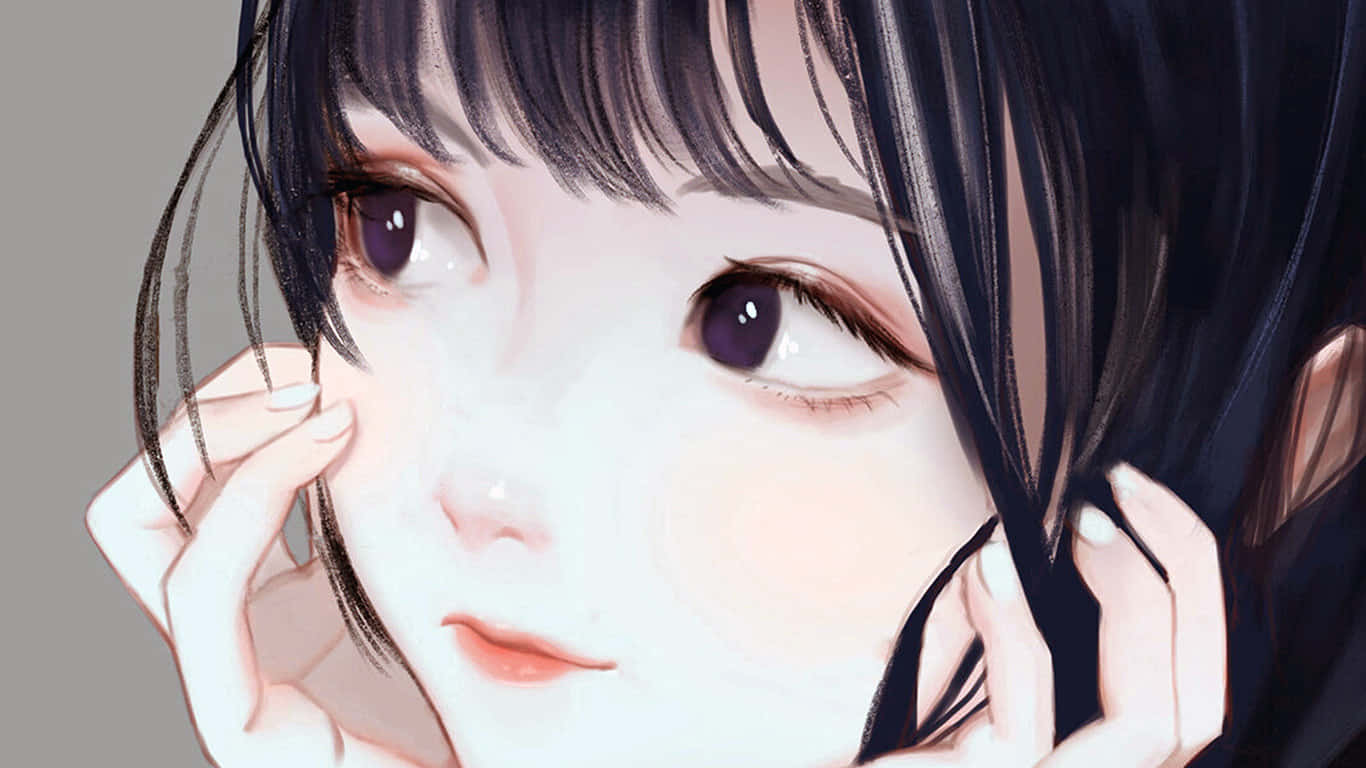 Sweet Anime Girl Closeup Wallpaper