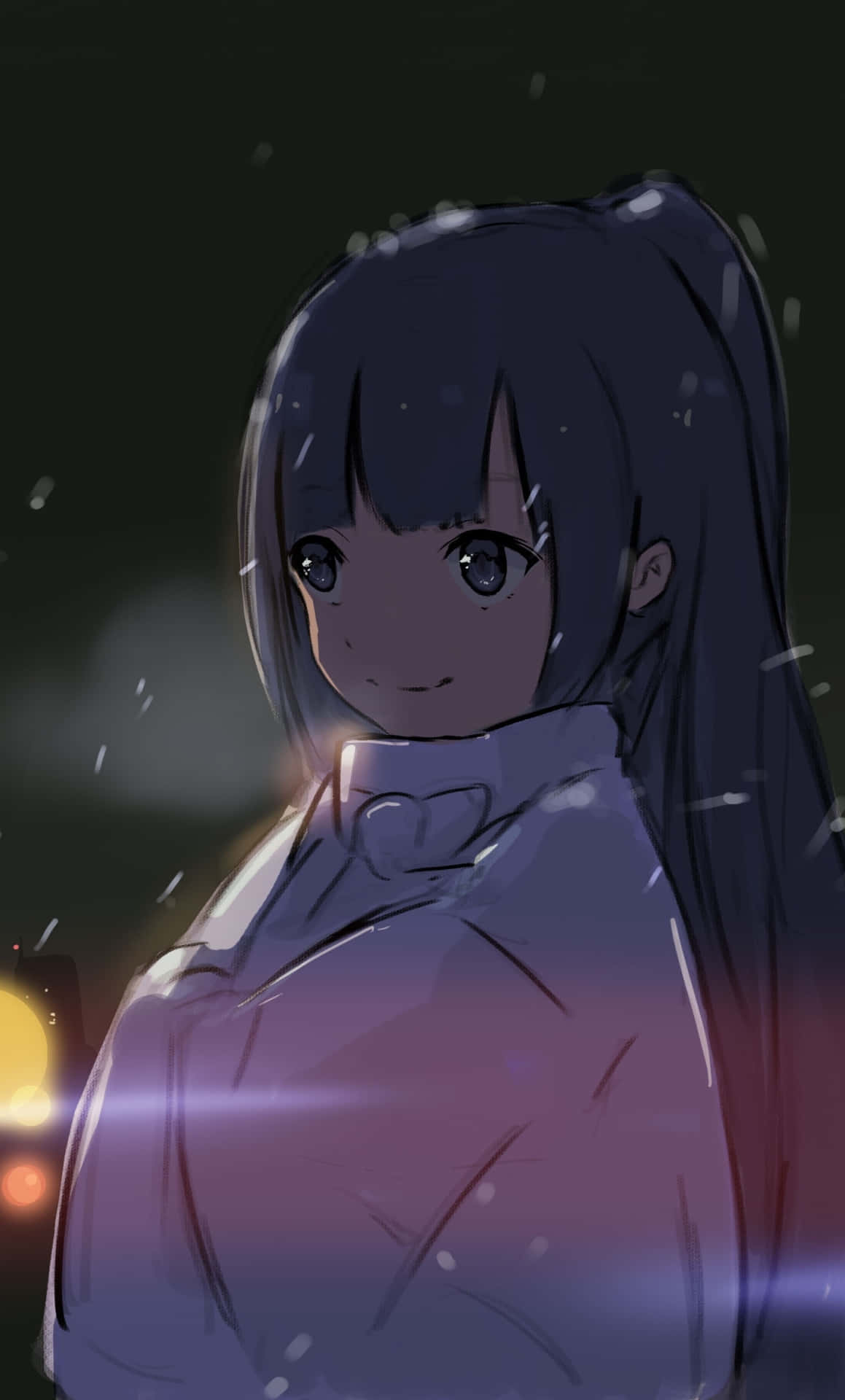 Sweet Anime Girl In The Dark Wallpaper