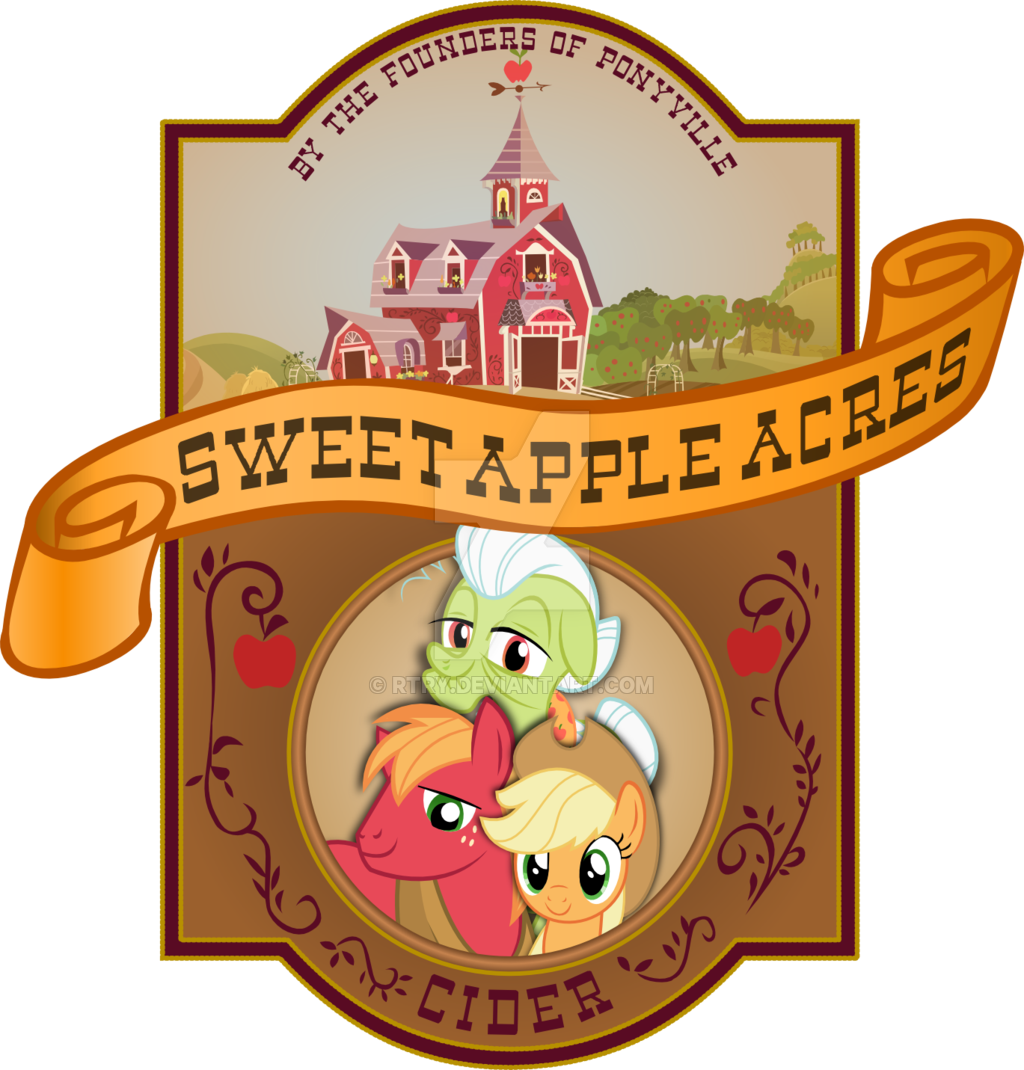 Sweet Apple Acres Cider Label PNG