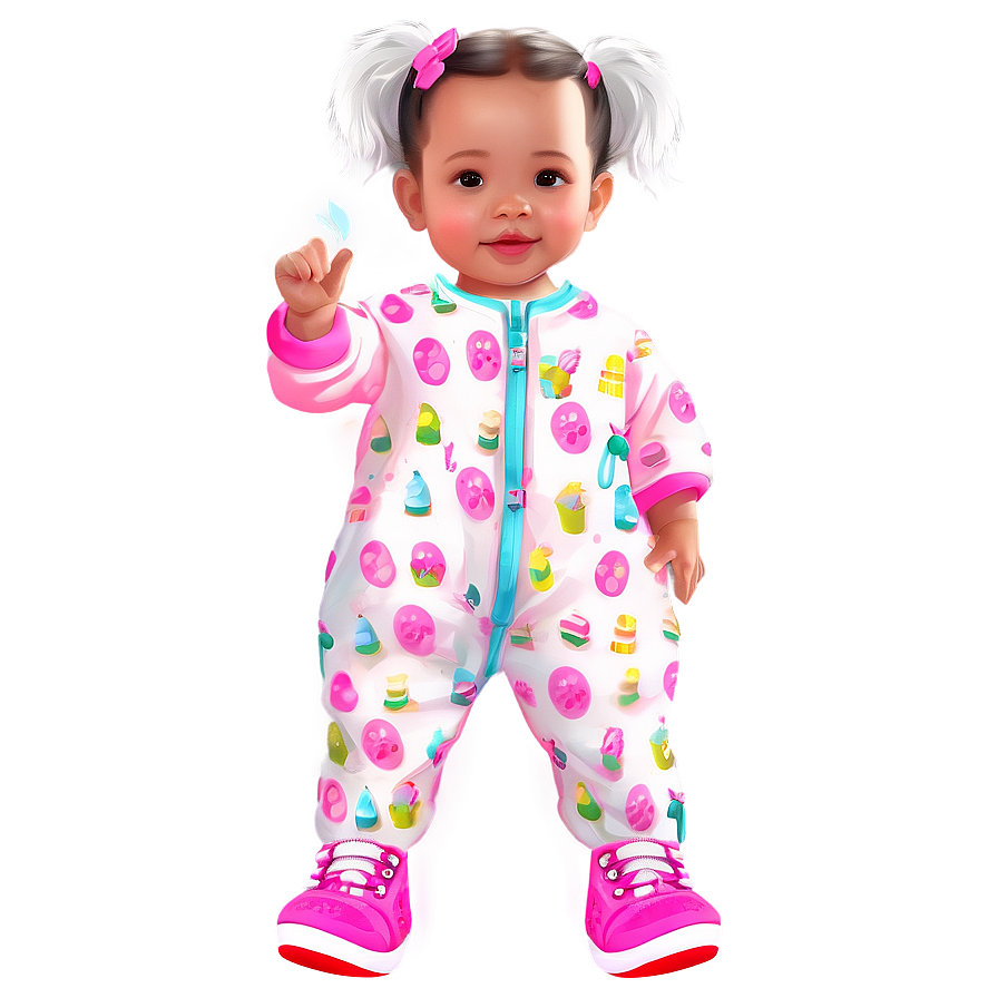 Sweet Baby Girl Illustration Png 06122024 PNG