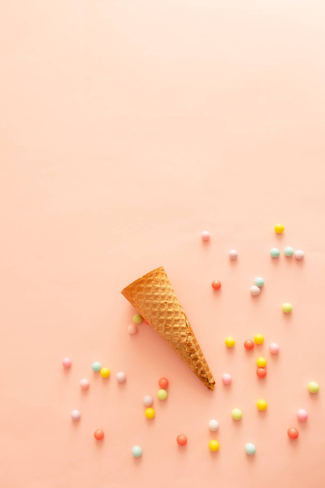 Sweet Candies And Ice Cream Cone Wallpaper