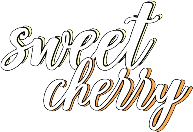 Sweet Cherry Calligraphy Graphic PNG