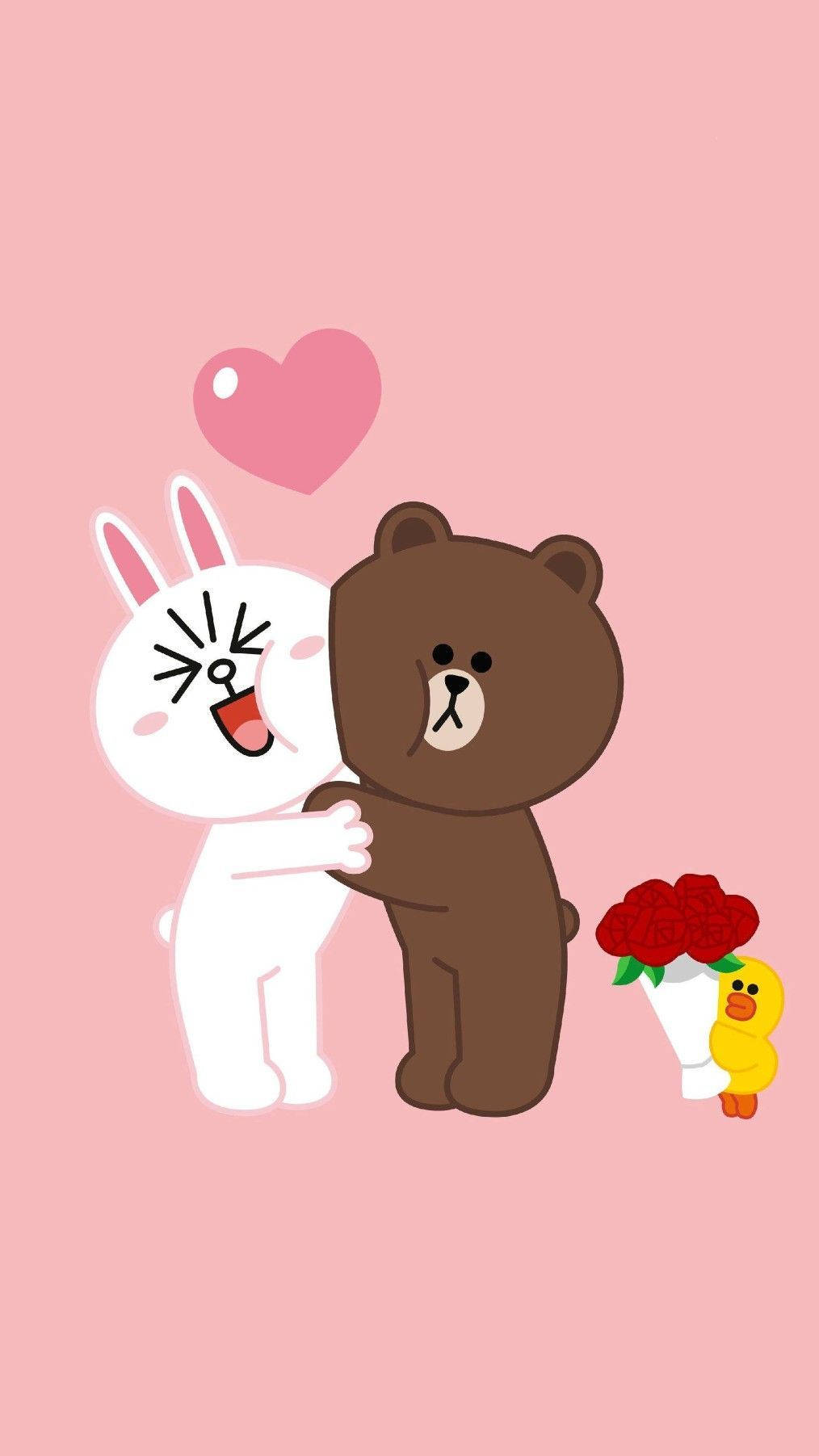Love is in the Air with Line Friends Wallpaper