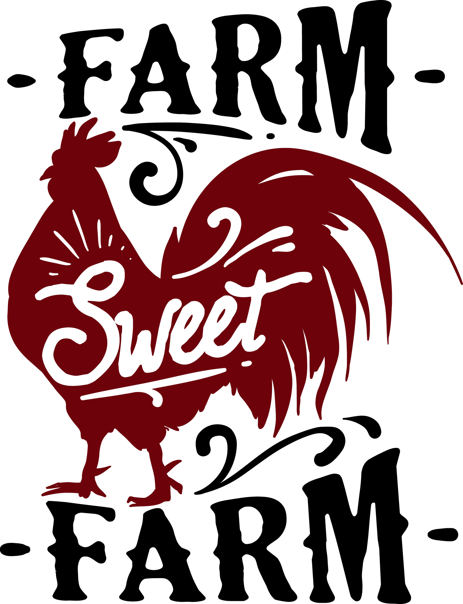 Sweet Farm Rooster Silhouette PNG