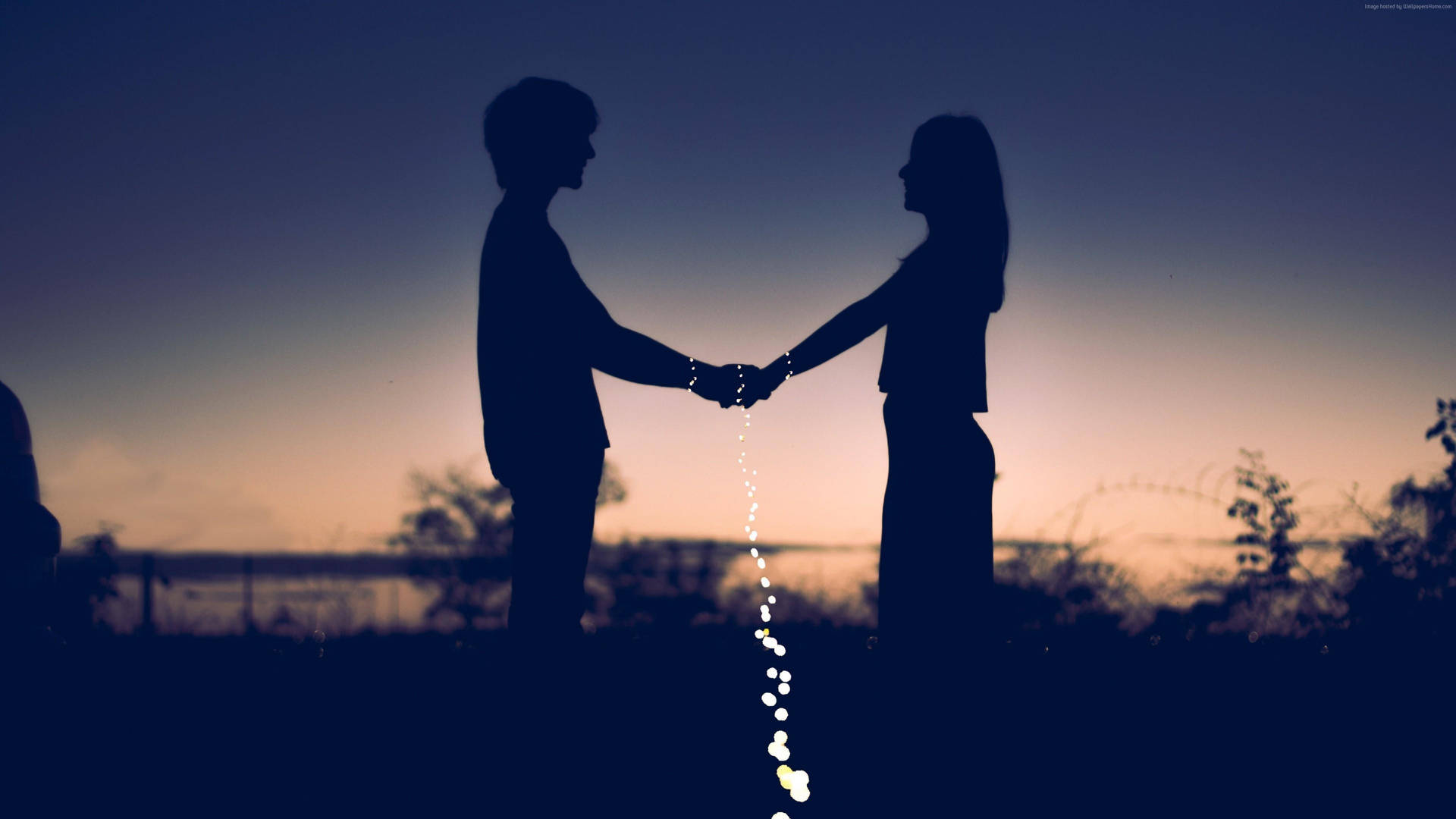 Sweet Love Story While Holding Hands Wallpaper