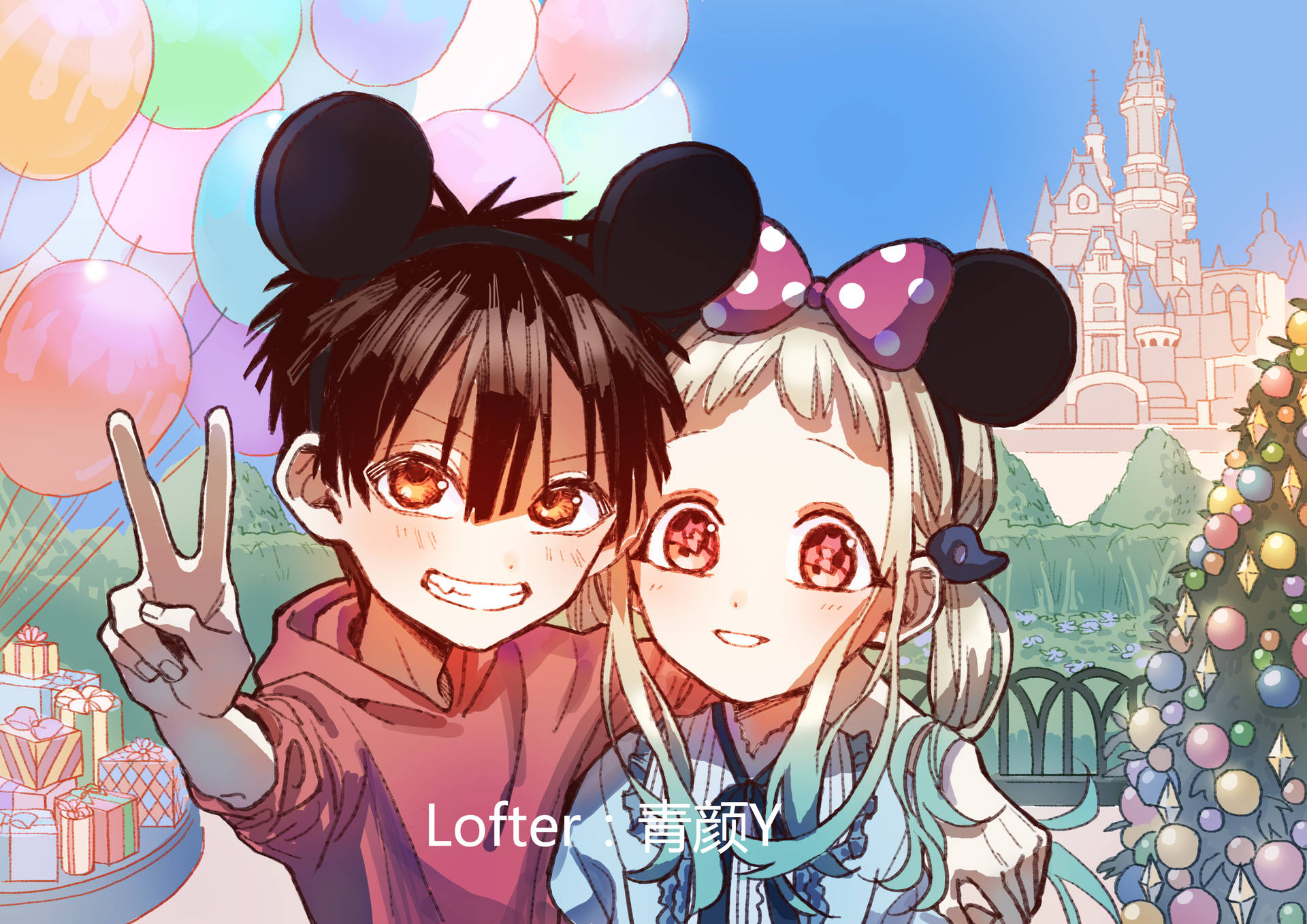 Sweet Nene And Hanako Kun Desktop Digital Art Background