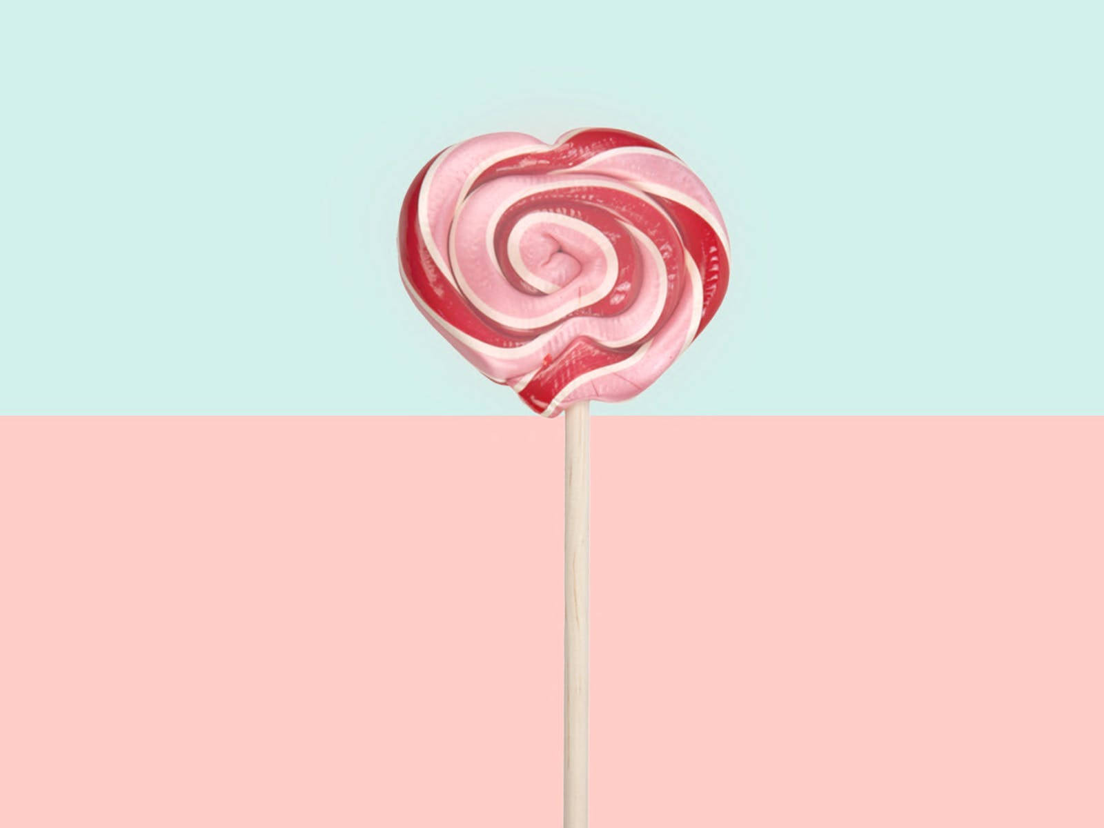 Sweet Pink And Red Lollipop Wallpaper