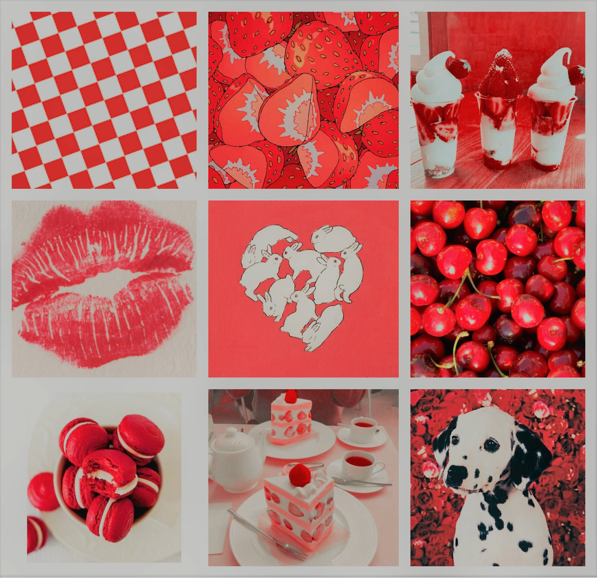 Sweet Treats Pastel Red Aesthetic Wallpaper