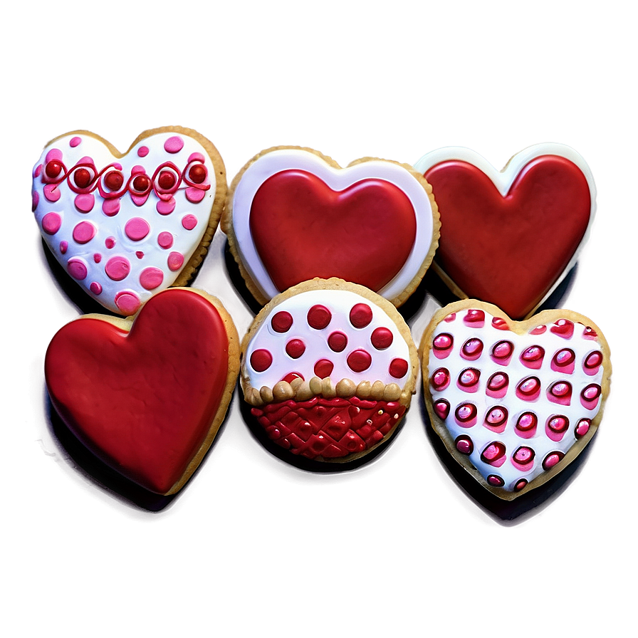 Sweet Valentine's Day Heart Cookies Png 06202024 PNG