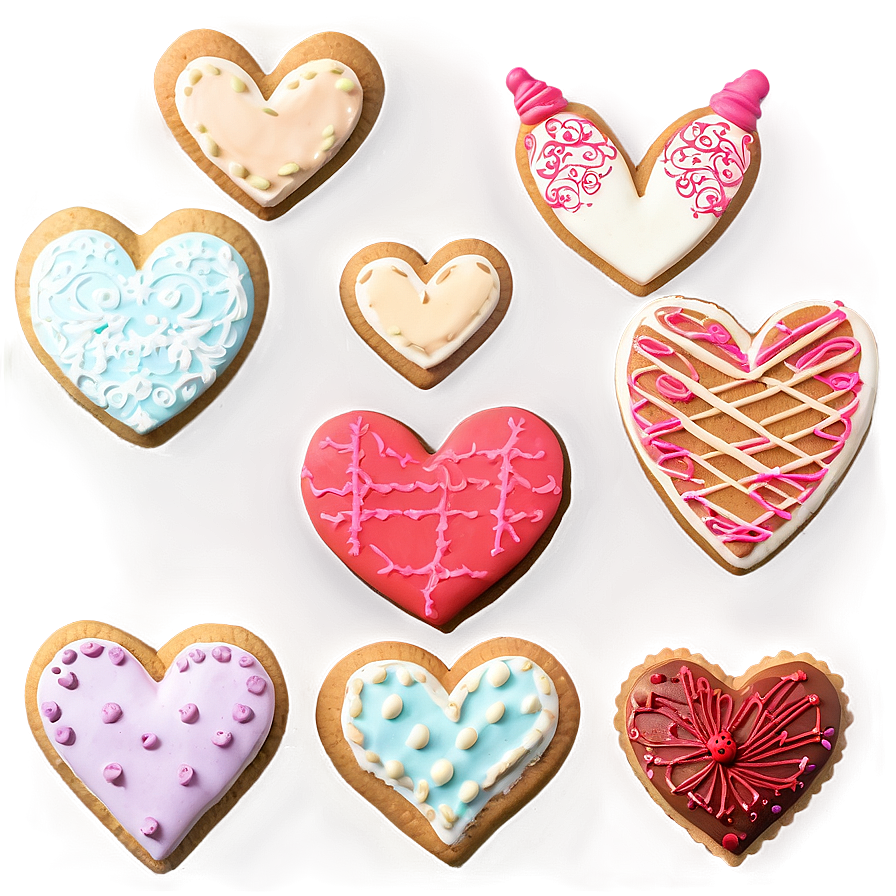 Sweet Valentine's Day Heart Cookies Png 42 PNG