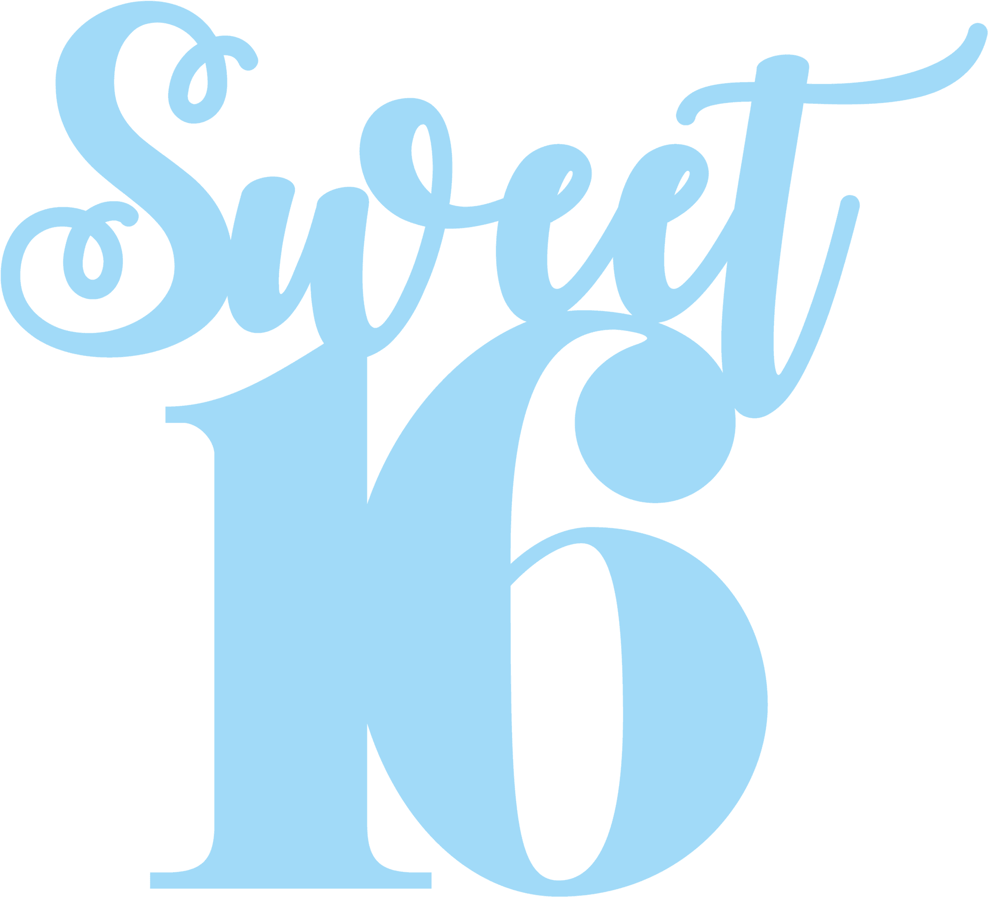 Sweet16 Cursive Text Logo PNG