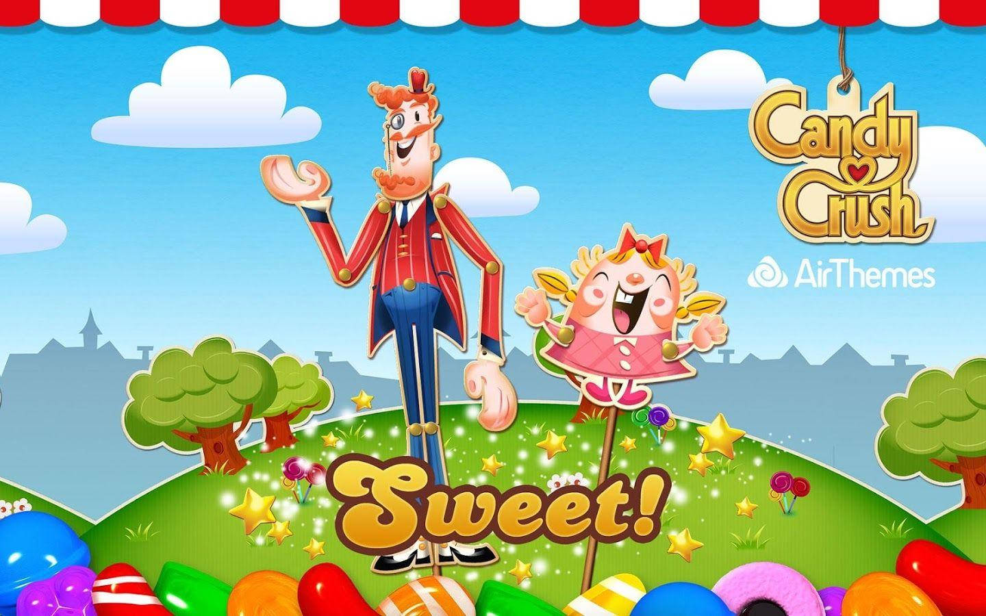 Eldulce Candy Crush Saga Con Tiffi Y El Sr. Toffee Fondo de pantalla