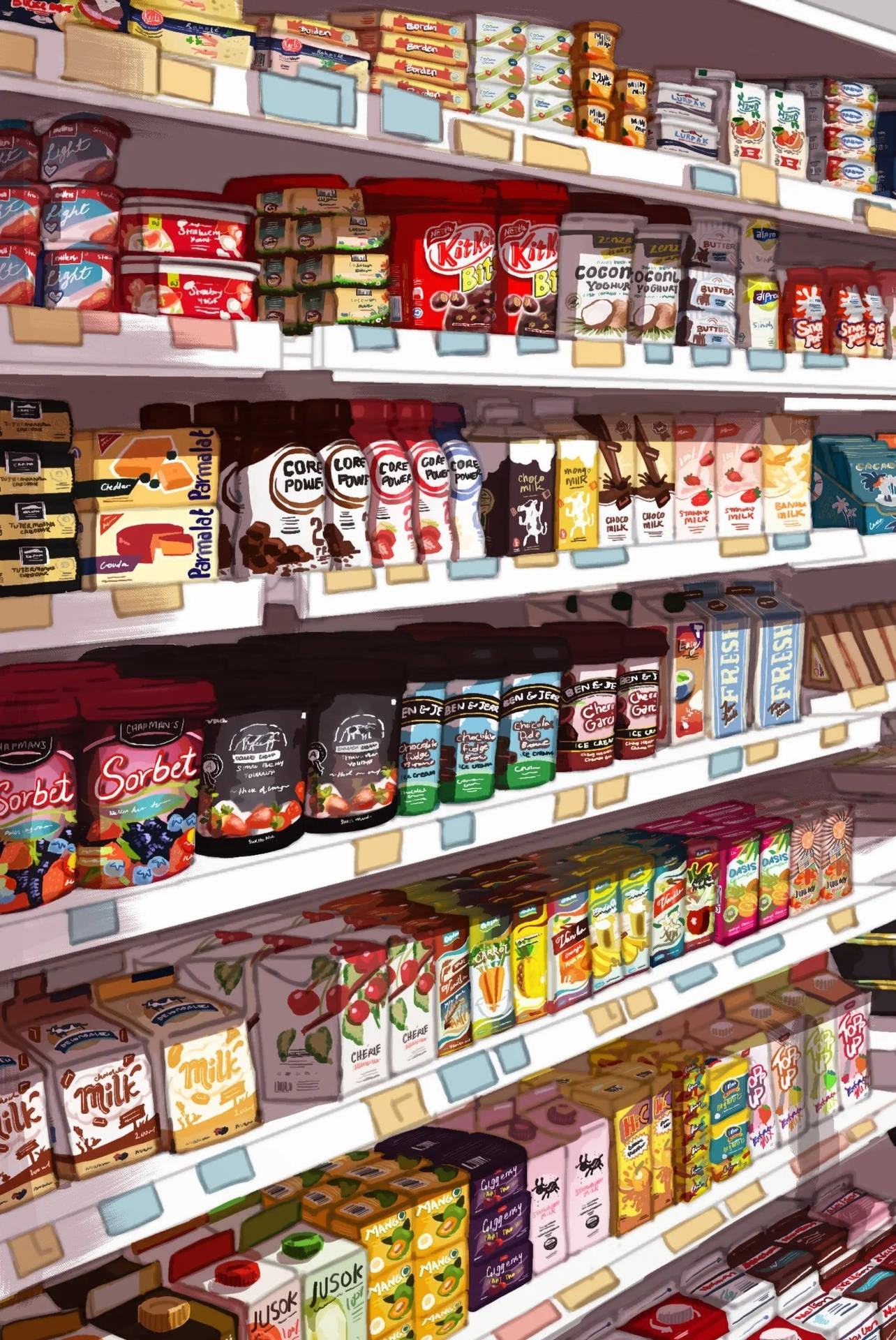 Sweets And Chocolate Delights In The Supermarket Wallpaper