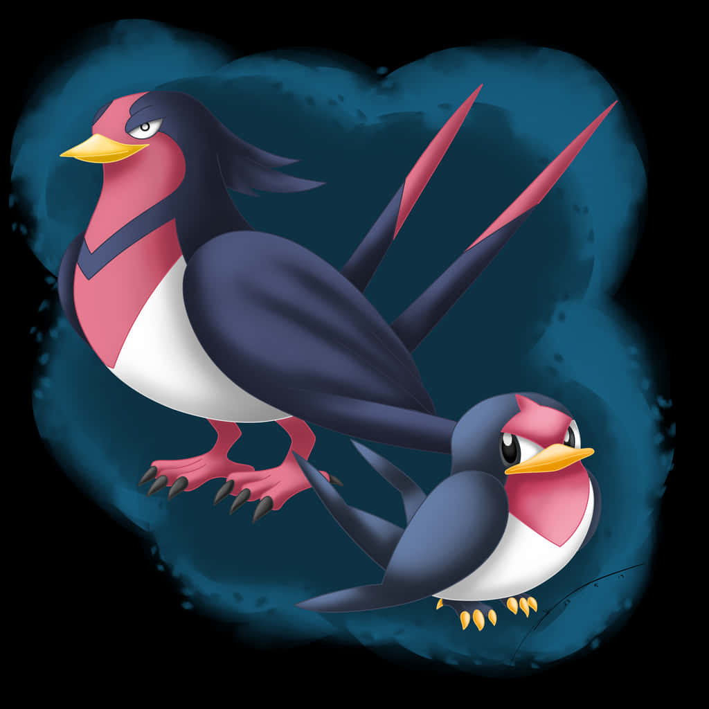 Swellow And Taillow Painting Wallpaper