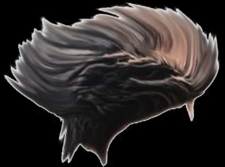 Swept Back Hair Overlay PNG