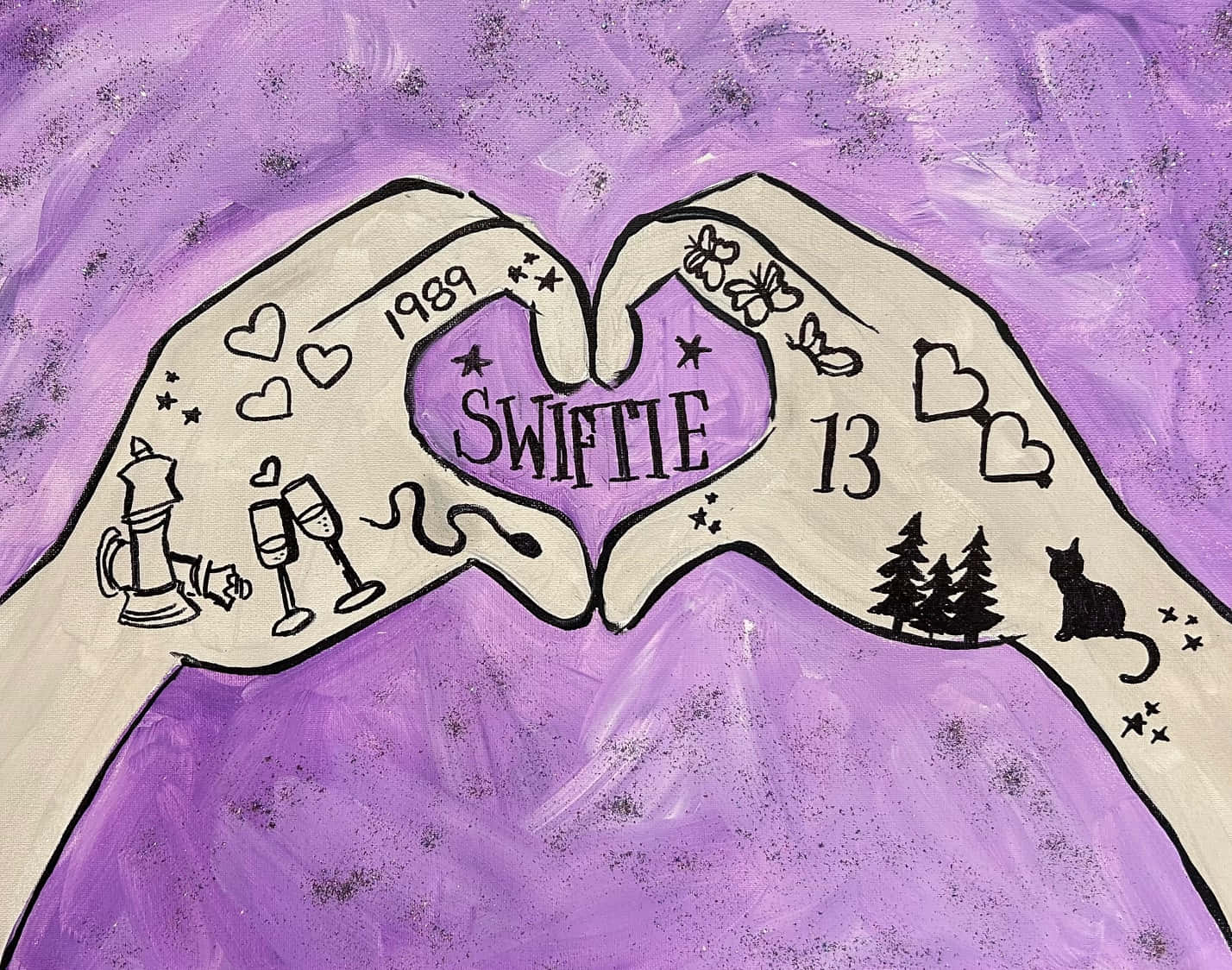 Swiftie Heart Hands Artwork Wallpaper